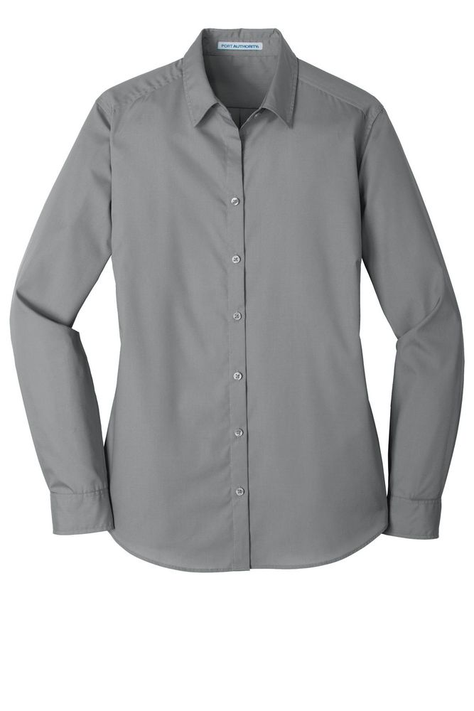 Port Authority Ladies Long Sleeve Carefree Poplin Shirt. LW100 primary image
