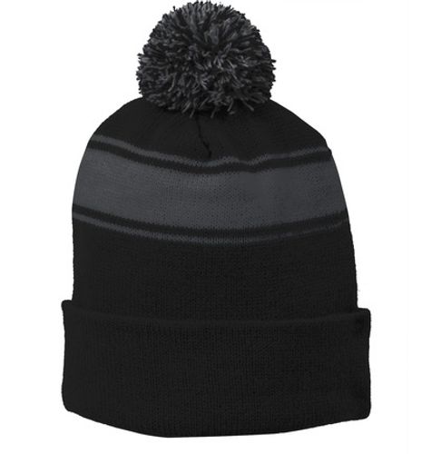Sport-Tek Stripe Pom Pom Beanie image thumbnail