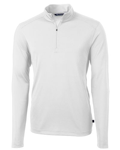 Cutter & Buck Virtue Eco Pique Recycled Quarter Zip Mens Pullover image thumbnail