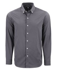 Image of Cutter & Buck Skyline Eco Recycled Gingham Mens Long Sleeve Dress Shirt