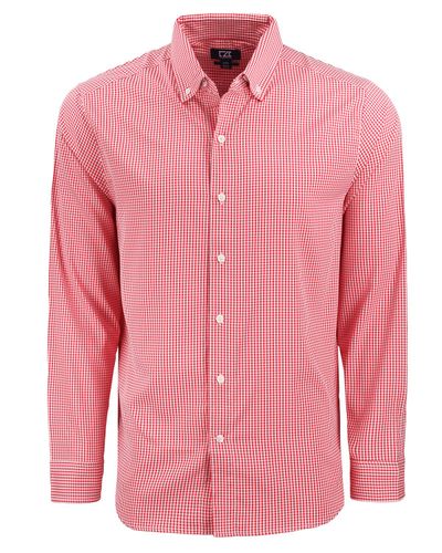 Cutter & Buck Skyline Eco Recycled Gingham Mens Long Sleeve Dress Shirt image thumbnail