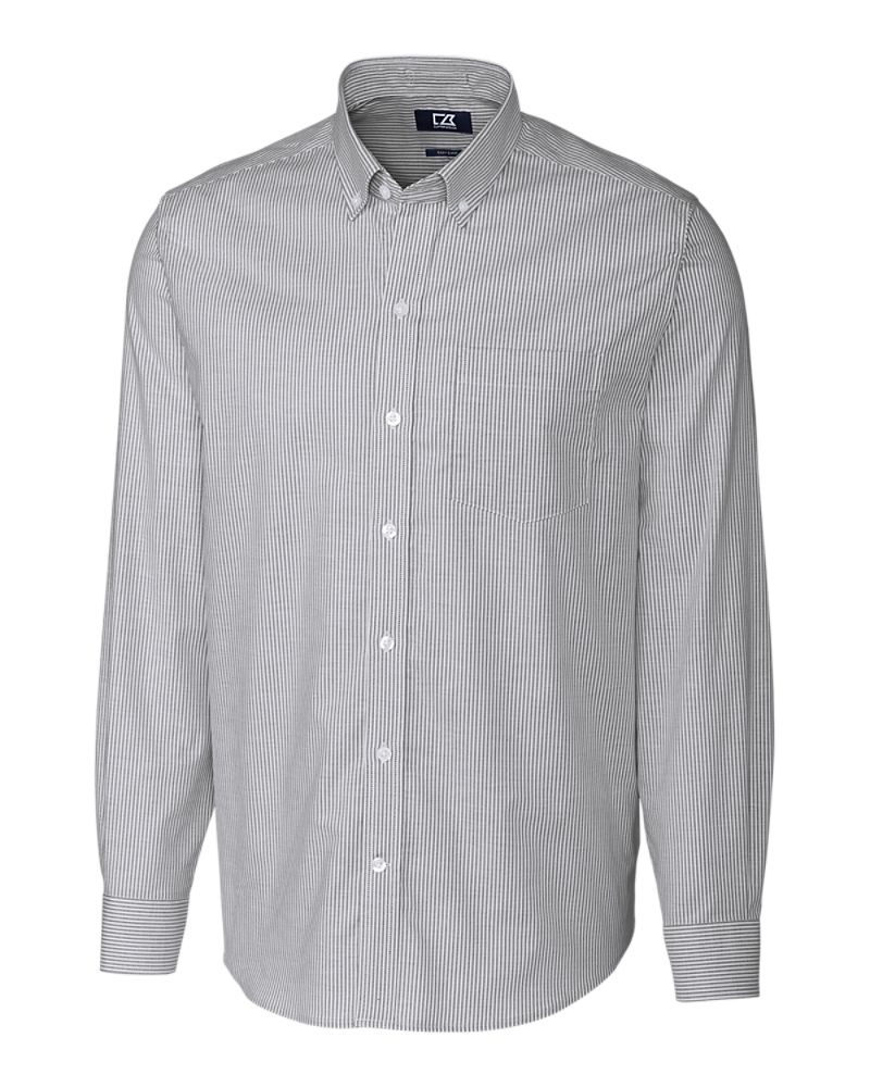 Cutter & Buck Stretch Oxford Stripe Mens Long Sleeve Dress Shirt primary image