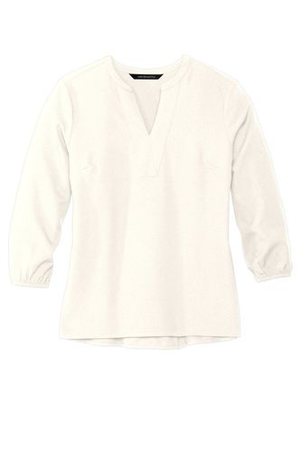 MERCER+METTLE Women's Stretch Crepe 3/4-Sleeve Blouse image thumbnail