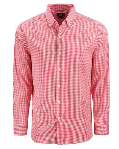 Cutter & Buck Skyline Epic Confidence Recycled Gingham Mens Big & Tall Long Sleeve Dress Shirt  Big & Tall image thumbnail