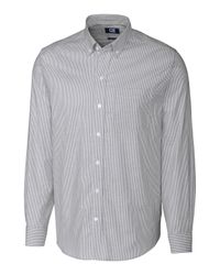 Image of Cutter & Buck Stretch Oxford Stripe Mens Big and Tall Long Sleeve Dress Shirt Big & Tall
