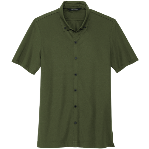 Men's Mercer+Mettle Stretch Pique Full-Button Polo image thumbnail