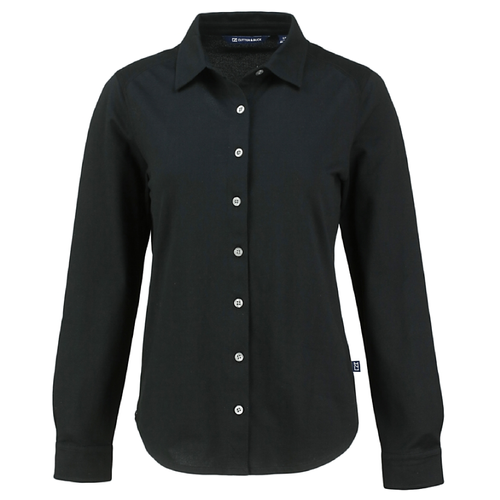 Ladies Cutter & Buck Advantage Tri-Blend Eco Soft Pique Long Sleeve Knitted Button Up image thumbnail