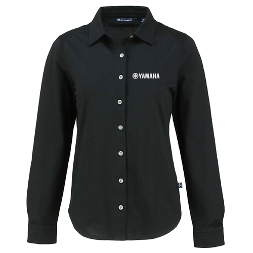 Ladies Cutter & Buck Advantage Tri-Blend Eco Soft Pique Long Sleeve Knitted Button Up image thumbnail