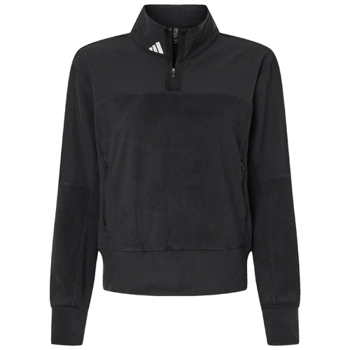 Ladies Adidas Fleece Quarter-Zip Pullover image thumbnail