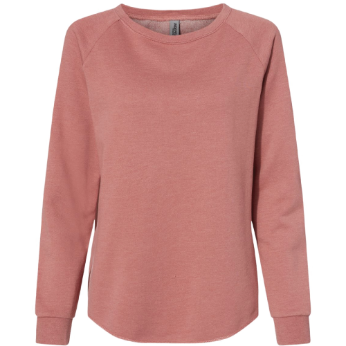 Ladies Independent Trading Co. California Wave Wash Crewneck Sweatshirt image thumbnail