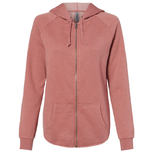 Ladies Independent Trading Co. California Wave Wash Full-Zip Hoodie image thumbnail