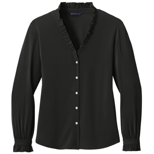 Brooks Brothers Women's Long Sleeve Ruffle Collar Blouse image thumbnail