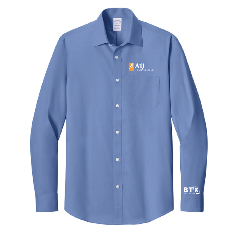 A1J Brooks Brothers Wrinkle-Free Stretch Pinpoint Spread Collar Shirt BB18012  primary image