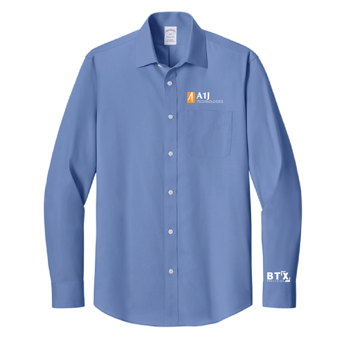 A1J Brooks Brothers Wrinkle-Free Stretch Pinpoint Spread Collar Shirt BB18012  image thumbnail
