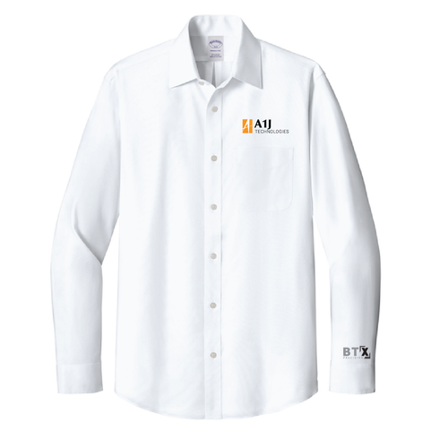 A1J Brooks Brothers Wrinkle-Free Stretch Pinpoint Spread Collar Shirt BB18012  image thumbnail