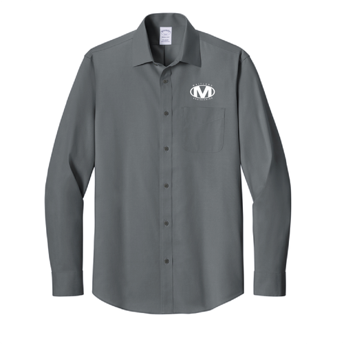 ME Brooks Brothers Wrinkle-Free Stretch Pinpoint Spread Collar Shirt BB18012  image thumbnail