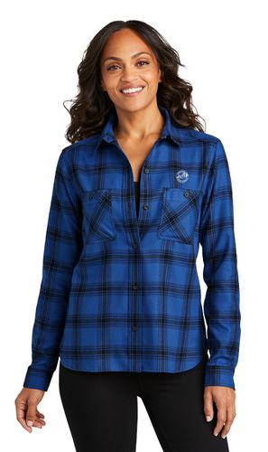 Ladies Flannel Plaid Long Sleeve Shirt image thumbnail