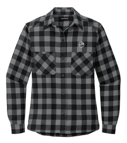 Ladies Flannel Plaid Long Sleeve Shirt image thumbnail