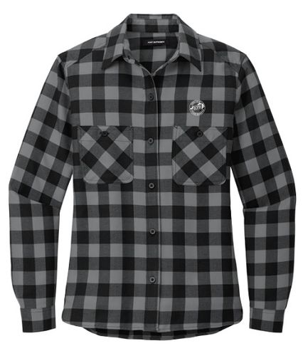 Ladies Flannel Plaid Long Sleeve Shirt image thumbnail