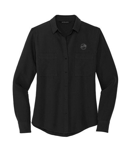 Ladies Crepe Long Sleeve Camp Blouse image thumbnail