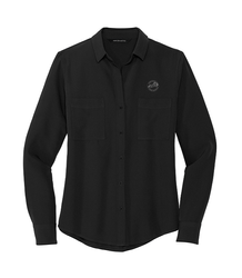 Image of Ladies Crepe Long Sleeve Camp Blouse