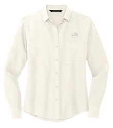 Image of Ladies Crepe Long Sleeve Camp Blouse