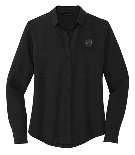 Ladies Crepe Long Sleeve Camp Blouse image thumbnail