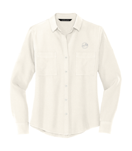 Ladies Crepe Long Sleeve Camp Blouse image thumbnail
