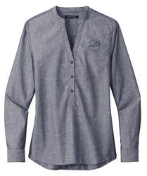 Image of Ladies Long Sleeve Chambray Shirt