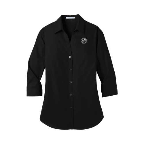 Ladies 3/4 Sleeve Poplin Shirt image thumbnail