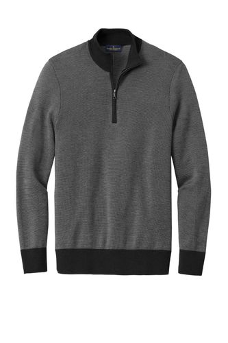 Brooks Brothers Washable Merino Birdseye 1/4-Zip Sweater BB18412 image thumbnail