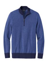 Image of Brooks Brothers Washable Merino Birdseye 1/4-Zip Sweater BB18412