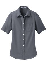 Image of Port Authority Ladies Short Sleeve SuperPro Oxford Shirt. L659