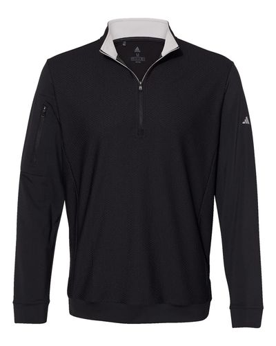 Adidas Men's Textured Quarter-Zip Pullover  image thumbnail