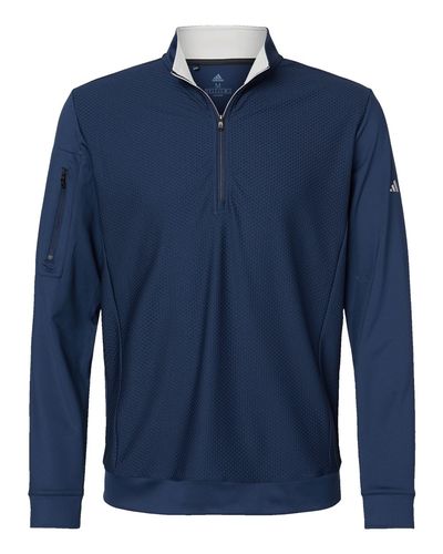 Adidas Men's Textured Quarter-Zip Pullover  image thumbnail