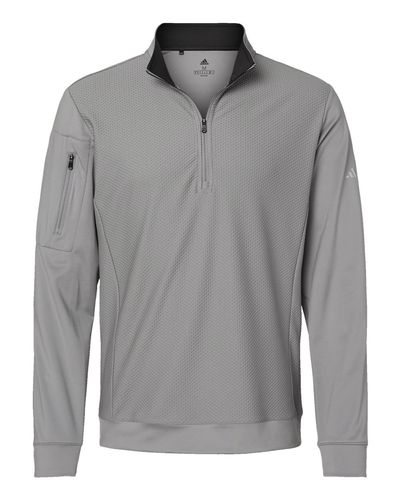 Adidas Men's Textured Quarter-Zip Pullover  image thumbnail