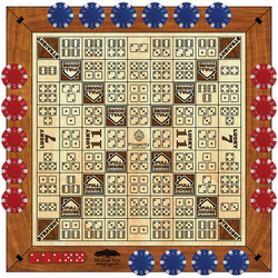 Image of Wooden Dice Poker Board