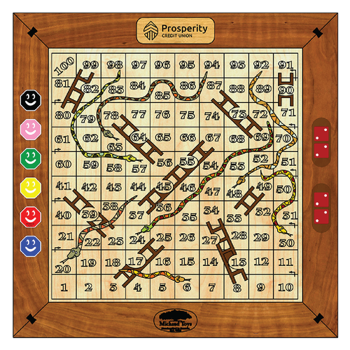 Wooden Snakes and Ladders Board image thumbnail