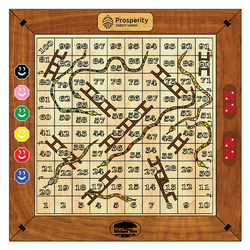 Image of Wooden Snakes and Ladders Board