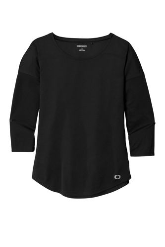 OGIO Women's Gravitate Scoop 3/4-Sleeve . LOG141 Memphis Stone image thumbnail