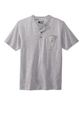 Image of Carhartt Short Sleeve Henley T-Shirt CTK84 Memphis Stone