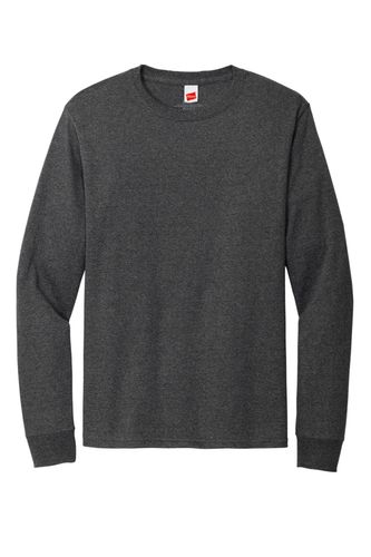 Hanes Essential-T 100% Cotton Long Sleeve T-Shirt 5286 Memphis Stone image thumbnail