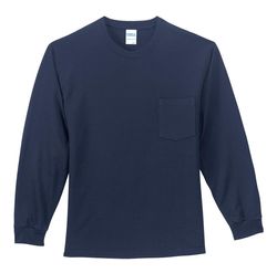 Image of Port & Company Tall Long Sleeve Essential Pocket Tee. PC61LSPT Memphis Stone