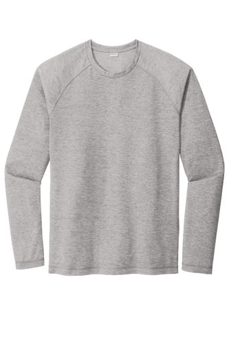 Sport-Tek PosiCharge Long Sleeve Tri-Blend Wicking Raglan Tee ST400LS Memphis Stone image thumbnail