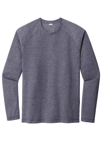 Sport-Tek PosiCharge Long Sleeve Tri-Blend Wicking Raglan Tee ST400LS Memphis Stone image thumbnail