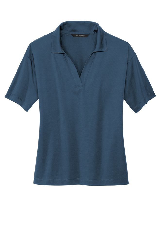 MERCER+METTLE Women's Stretch Jersey Polo MM1015 Memphis Stone primary image