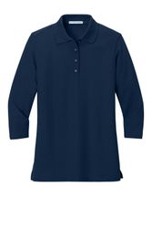 Image of Port Authority® Ladies Silk Touch™ 3/4-Sleeve Polo. L562.