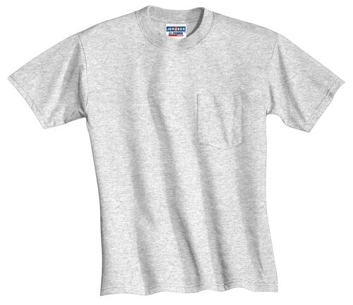 JERZEES - Dri-Power 50/50 Cotton/Poly Pocket T-Shirt. 29MP Memphis Stone image thumbnail