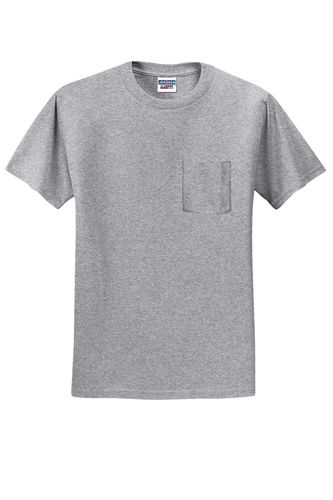 JERZEES - Dri-Power 50/50 Cotton/Poly Pocket T-Shirt. 29MP Memphis Stone image thumbnail
