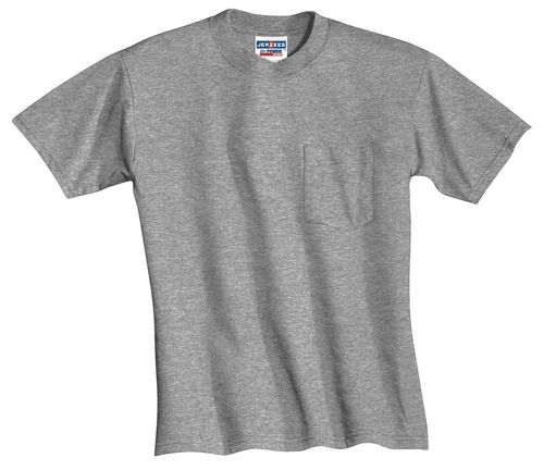 JERZEES - Dri-Power 50/50 Cotton/Poly Pocket T-Shirt. 29MP Memphis Stone image thumbnail